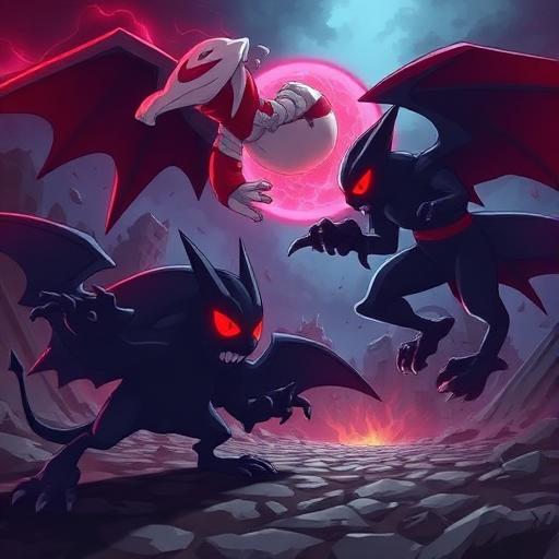 Team GO Rocket Shadow Pokemon battle scene